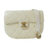 CHANEL Quilted CC GHW Chain Shoulder Bag Calfskin Leather White v1