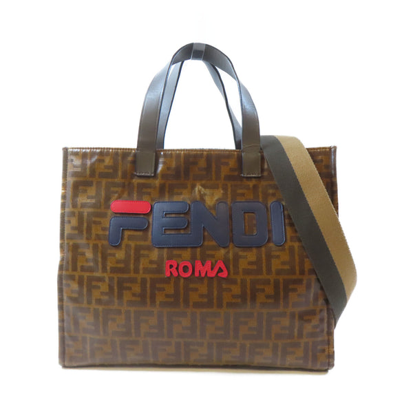 FENDI GHW 2 Way Shoulder Tote Bag 8BR720 PVC Brown