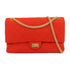 CHANEL CC GHW 2.55 Chain Shoulder Bag Canvas Red