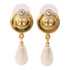 CHANEL CC Earrings Accessories B20/A Metal PVC Gold White