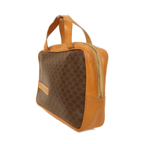 CELINE GHW Vintage Hand Bag PVC Coated Canvas/Calfskin Leather Brown