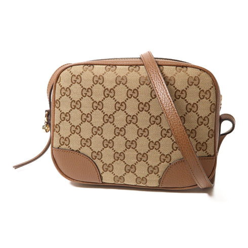 GUCCI GG SHW Shoulder Bag 520981 Coated Canvas/Calf Brown