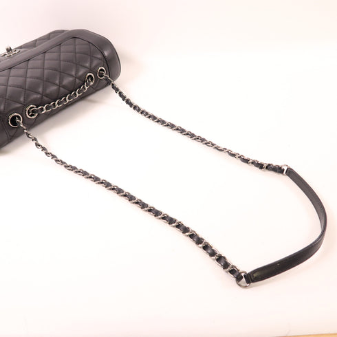 CHANEL CC SHW Chain Shoulder Bag Calfskin Leather Black v11