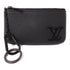 LOUIS VUITTON LV Pochette Cle Key Coin Case M81031 Aerogram Leather Black