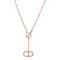 HERMES Chaine D'Ancre Contour Pendent Necklace 18K Pink Gold Diamond