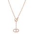 HERMES Chaine D'Ancre Contour Pendent Necklace 18K Pink Gold Diamond