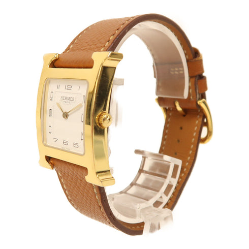HERMES Heure H Quartz Watch HH1501.131 Swift Leather Gold