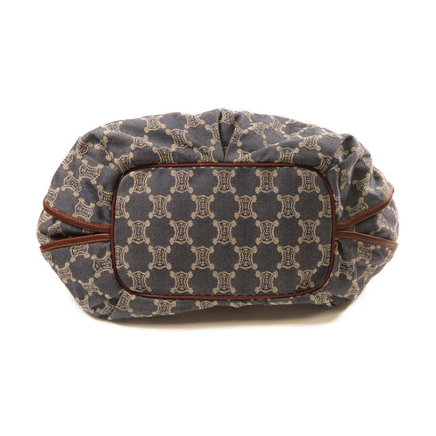 CELINE GHW Shoulder Bag Denim Leather Blue