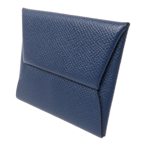 HERMES PHW Bastia Coins Case Purse Veau Epsom Leather Blue