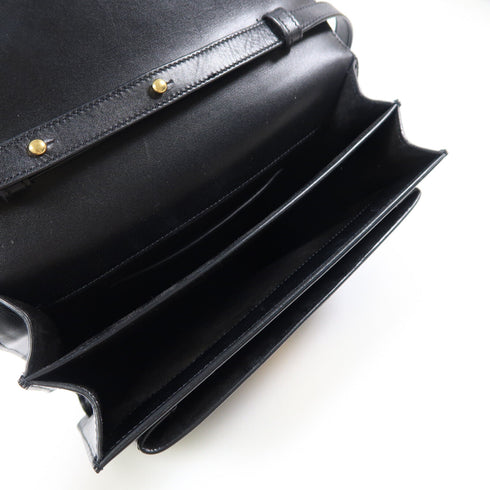 SAINT LAURENT YSL GHW Shoulder Bag 2Way Handbag 392264 Calfskin Leather Black