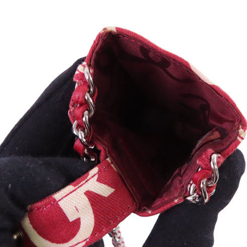 CHANEL CC SHW Phone Case Shoulder Bag Canvas