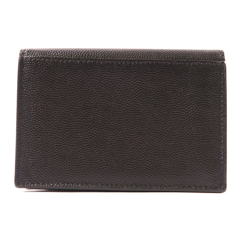 SAINT LAURENT YSL SHW Card Case Calfskin Leather Black