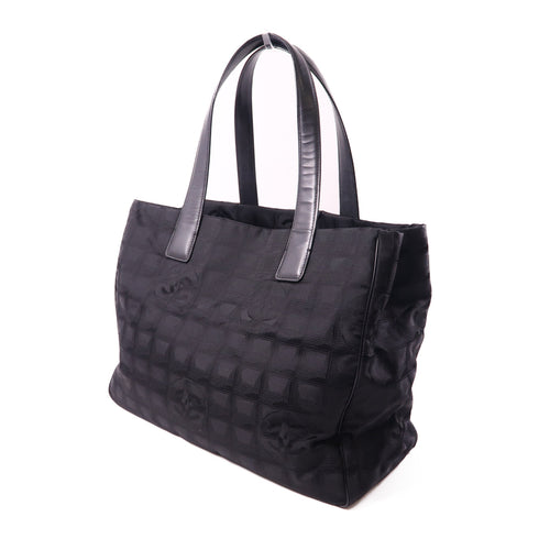 CHANEL CC New Travel Line Tote Bag Shoulder Nylon Black