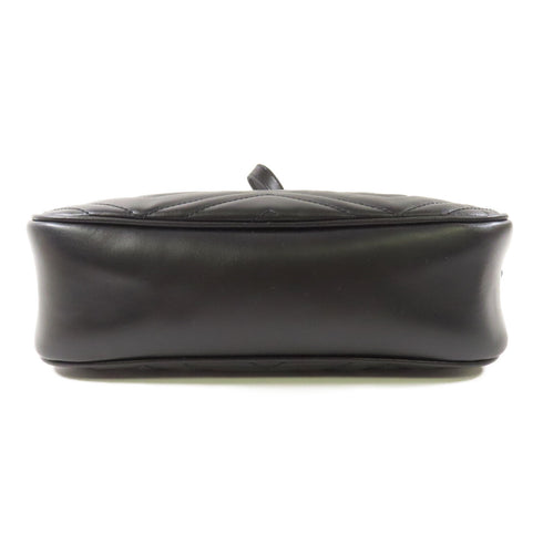 GUCCI GG GHW GG Marmont Shoulder Bag Calfskin Leather 447632 Black