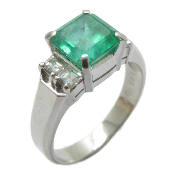 FINE JEWELRY 1.95ct Emerald 0.41ct Diamond Ring PT900 Platinum US#6