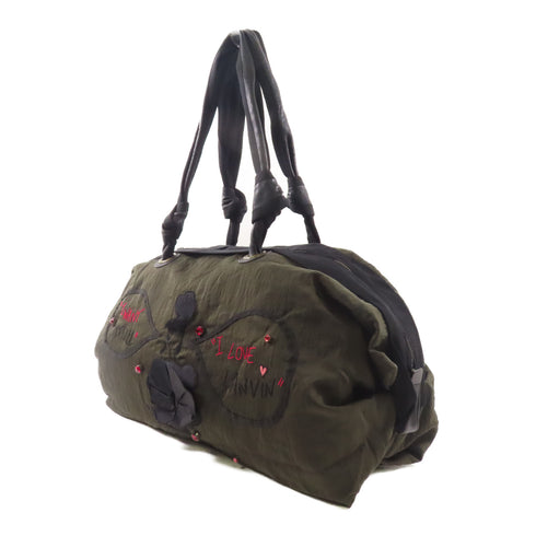 LANVIN Shoulder Bag Nylon Khaki/Black