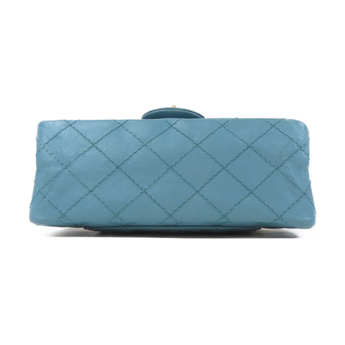 CHANEL Quilted CC GHW Chain Shoulder Bag AS0874 Calfskin Leather Blue