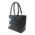 CHANEL Quilted CC SHW Cambon Tote Bag Shoulder Handbag Calfskin Leather Black