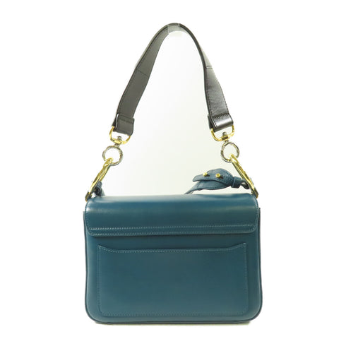 CHLOÉ GHW 2 Way Shoulder Bag C1PWL1 Calfskin Leather Green