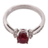 JEWELRY Ruby Diamond Ring 18K White Gold US#6.25