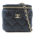 CHANEL Quilted CC GHW Vanity Case Chain Shoulder Bag Lambskin Leather Black