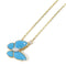 Van Cleef & Arpels Two Butterfly Necklace VCARPTUP00 18K Yellow Gold #40cm
