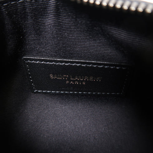 YVES SAINT LAURENT YSL SHW Clutch Bag Pouch Calfskin Leather Black