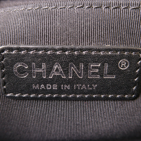 CHANEL CC SHW Boy 25 Chain Shoulder Bag A67086 Lambskin Leather Black