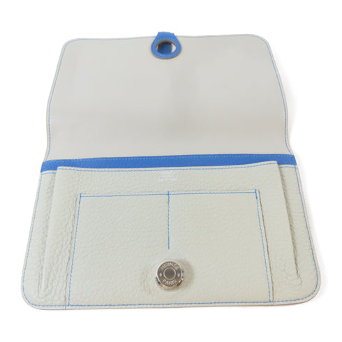 HERMES PHW Dogon Wallet Bifold Wallet Togo Leather Gray