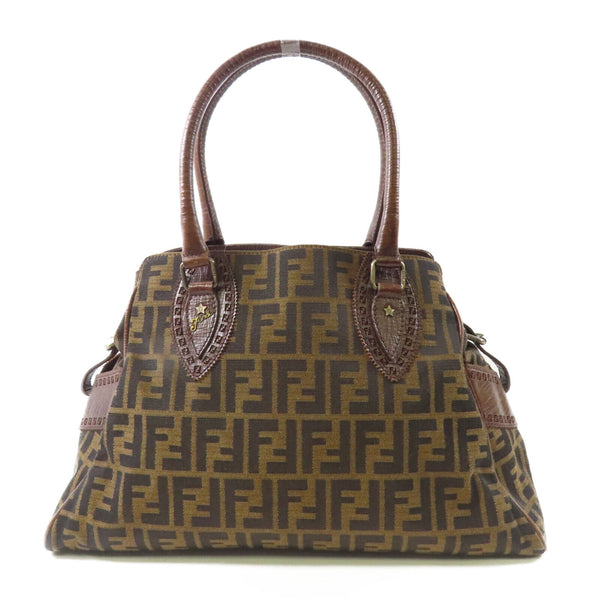FENDI Shoulder Tote Bag Canvas Brown