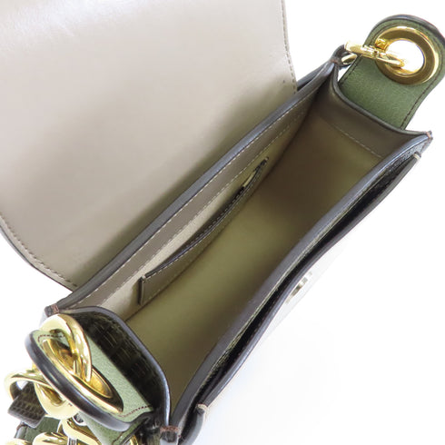 Chloe GHW Small Tess Bag 2 Way Shoulder Bag Calfskin Embossed Leather