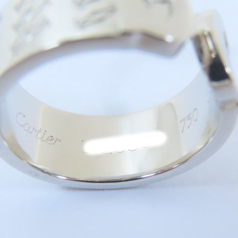 CARTIER Anniversary Logo Ring 18K White Gold Cartier#53 US#6.25