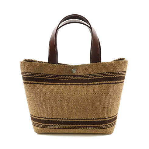 CELINE SHW Mini Cabas 2Way Shoulder Bag Raffia/Calfskin Brown 116992FRY.02NU