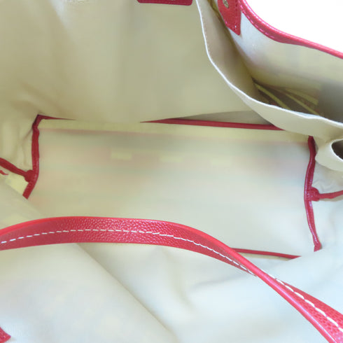 CHANEL CC SHW Tote Bag Canvas/Calfskin Leather Multi Color/Red