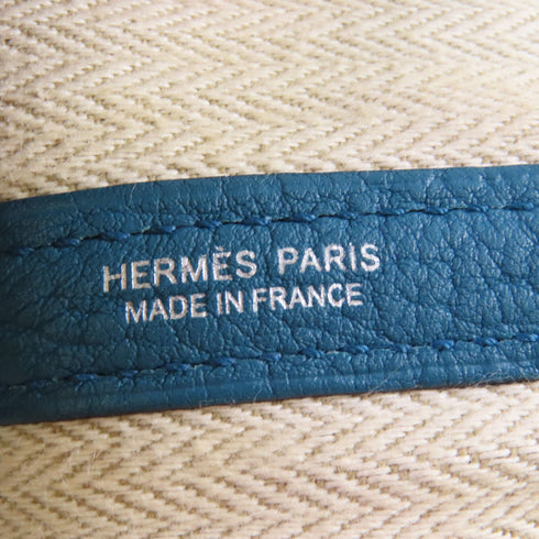 HERMES PHW Garden Party 36 Shoulder Bag Negonda Leather Bleu Atoll