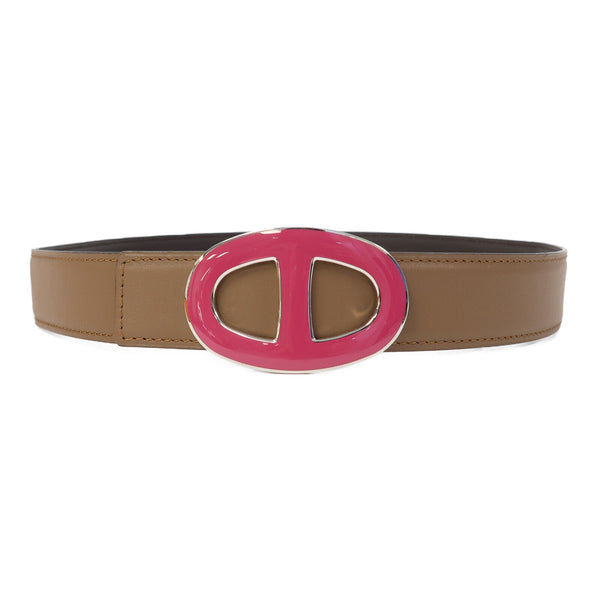 HERMES Belt Veau Swift Pink/Brown