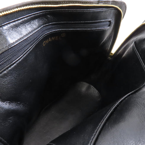 CHANEL Quilted CC GHW Shoulder Bag Lambskin Leather Black