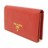 PRADA GHW Card Case 1M1122 Saffiano Leather Red