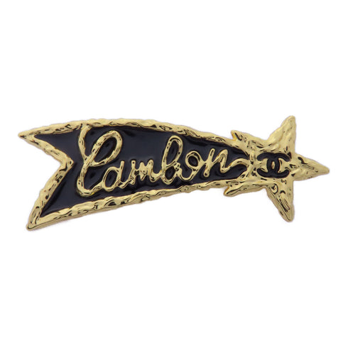 CHANEL CC Brooch Accessories Metal Gold Black