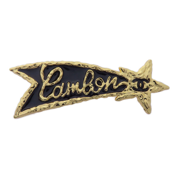 CHANEL CC Brooch Accessories Metal Gold Black