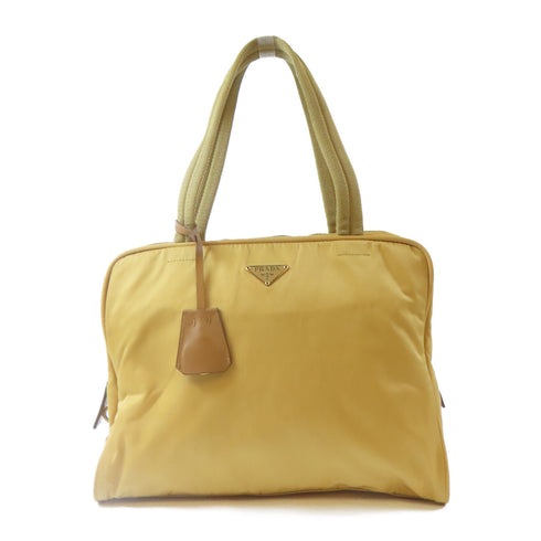 PRADA GHW Shoulder Handbag Nylon Gold Yellow