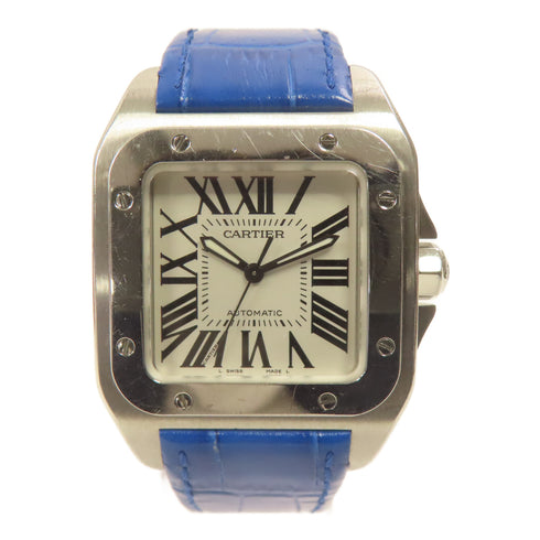 CARTIER Santos 100 Automatic Watch W20126X8 Stainless Steel White