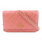 CHANEL Quilted CC GHW C19 WOC Wallet On Chain Shoulder Bag Lambskin Leather Pink