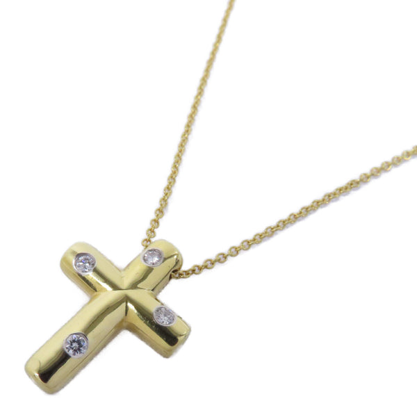TIFFANY&CO Dots Cross Diamond Necklace 18K Yellow Gold