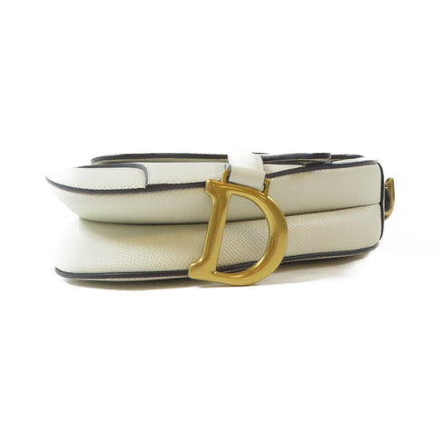 Christian Dior CD GHW Mini Saddle Bag Shoulder Bag M0456CBAA_M030 Calfskin White