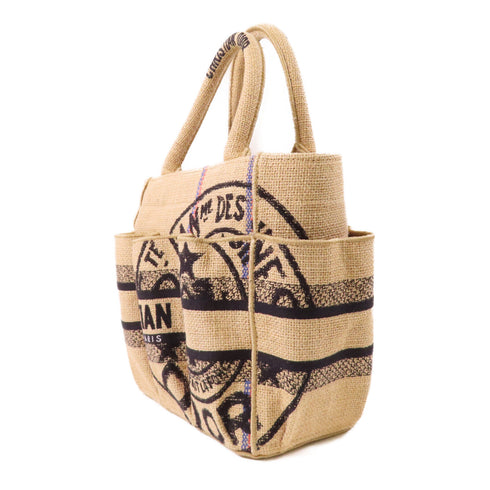 Christian Dior CD Jute Catherine Tote Bag Handbag M1316ZRUW Canvas Brown