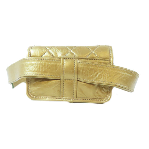 CHANEL Quilted CC SHW Waist Bag 31399 Calfskin Leather Gold