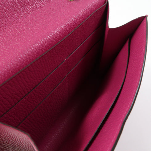 HERMES Clic 16 Shoulder Bag Chevre Leather Magnolia