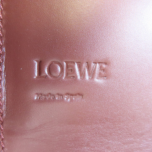 LOEWE GHW Heel Dou Shoulder Bag A894A01X02 Calfskin Leather Brown