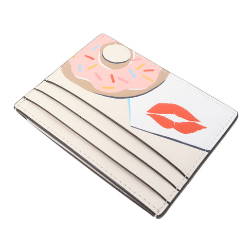 Kate Spade GHW Card Case/Card Holder Calfskin Leather Beige
